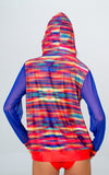 Multicolored Beach Hoodie- Orange Unicornio Azul 