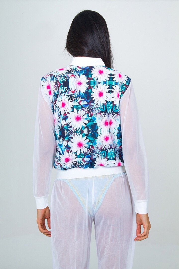 Bomber Jacket and Jogger Pant Beach Set- Blue Unicornio Azul 