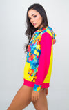 Multicolored Beach Hoodie- Red Unicornio Azul 