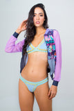 Floral Beach Hoodie- Light Purple Unicornio Azul 