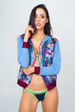 Floral Beach Hoodie- Light Blue Unicornio Azul 