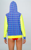 Multicolored Beach Hoodie- Blue Unicornio Azul 