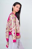Bomber and Jogger Pant Beach Set- Fuchsia/Green Unicornio Azul 