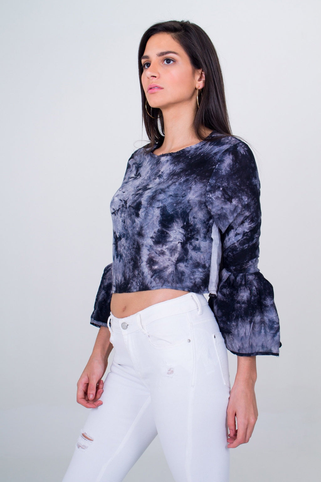 Long Sleeve Tie Dye Top Unicornio Azul 